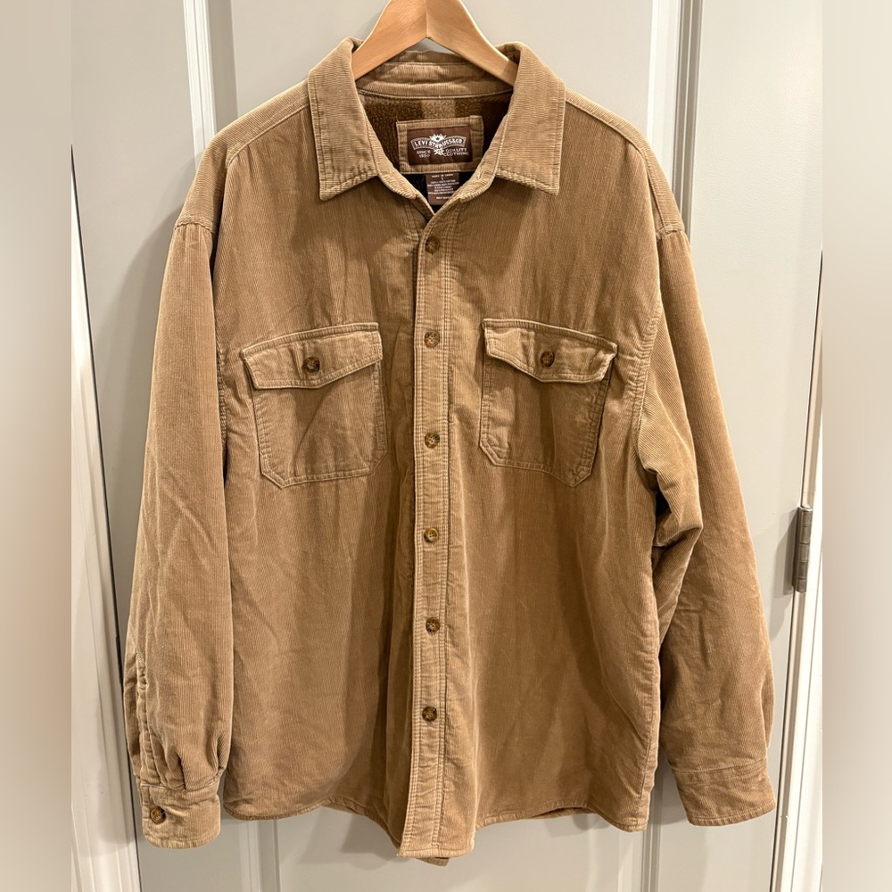 Levis Strauss Lined Flannel Corduroy Button Up Shirt/Jacket Men’s size L